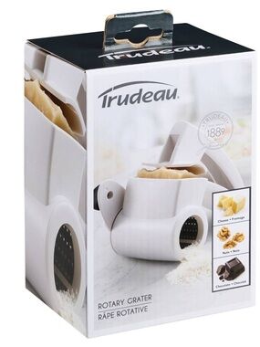Trudeau White Rotary Grater - Compact Handheld Kitchen Tool